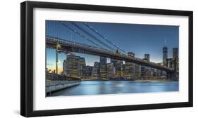 New York - Blue Hour over Manhattan-Michael Jurek-Framed Art Print