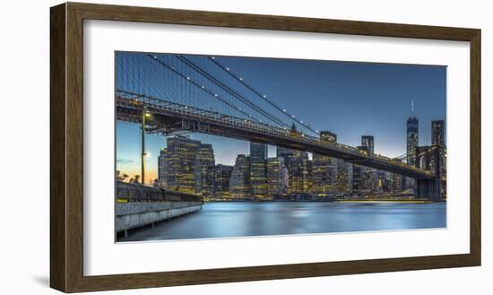 New York - Blue Hour over Manhattan-Michael Jurek-Framed Art Print