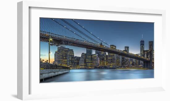 New York - Blue Hour over Manhattan-Michael Jurek-Framed Art Print