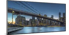 New York - Blue Hour over Manhattan-Michael Jurek-Mounted Art Print