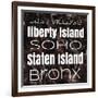 New York Boroughs I-Elizabeth Medley-Framed Art Print