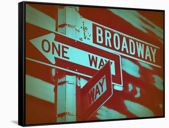 New York Broadway Sign-NaxArt-Framed Stretched Canvas