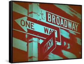 New York Broadway Sign-NaxArt-Framed Stretched Canvas