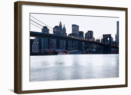 New York, Brooklyn Bridge and Lower Manhattan-Skaya-Framed Photographic Print