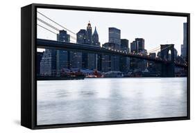 New York, Brooklyn Bridge and Lower Manhattan-Skaya-Framed Stretched Canvas