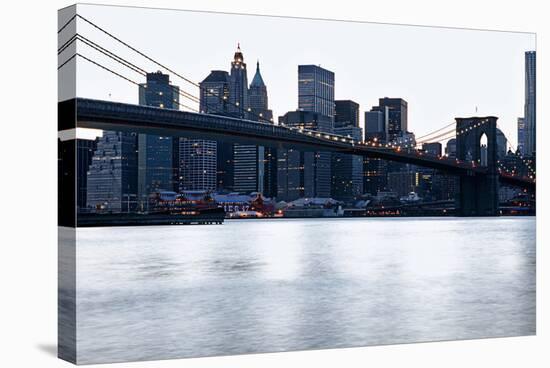 New York, Brooklyn Bridge and Lower Manhattan-Skaya-Stretched Canvas