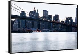 New York, Brooklyn Bridge and Lower Manhattan-Skaya-Framed Stretched Canvas