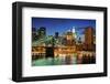 New York Brooklyn Bridge Dusk-null-Framed Art Print