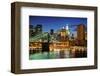 New York Brooklyn Bridge Dusk-null-Framed Art Print