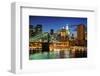 New York Brooklyn Bridge Dusk-null-Framed Art Print