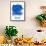New York Brush Stroke Skyline - Blue-NaxArt-Framed Stretched Canvas displayed on a wall