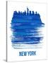 New York Brush Stroke Skyline - Blue-NaxArt-Stretched Canvas