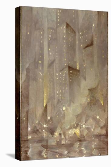 New York by Night, C.1922-Christopher Richard Wynne Nevinson-Stretched Canvas