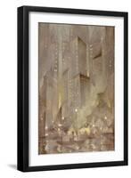 New York by Night, C.1922-Christopher Richard Wynne Nevinson-Framed Giclee Print