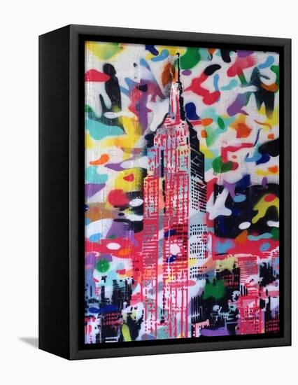 New York Camo-Abstract Graffiti-Framed Stretched Canvas