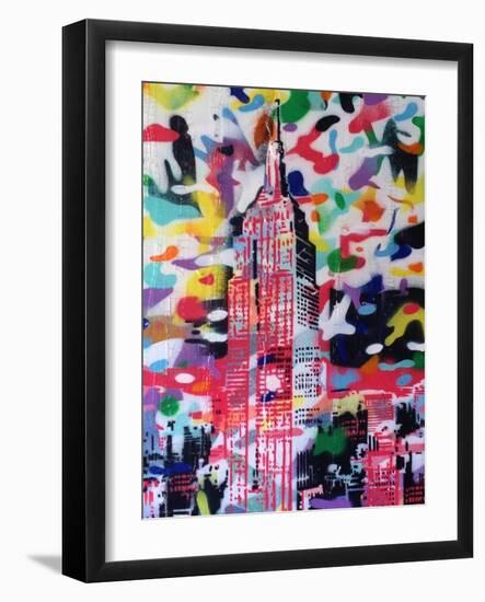 New York Camo-Abstract Graffiti-Framed Giclee Print