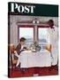"New York Central Diner" Saturday Evening Post Cover, December 7,1946-Norman Rockwell-Stretched Canvas