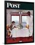 "New York Central Diner" Saturday Evening Post Cover, December 7,1946-Norman Rockwell-Framed Giclee Print