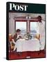 "New York Central Diner" Saturday Evening Post Cover, December 7,1946-Norman Rockwell-Framed Stretched Canvas