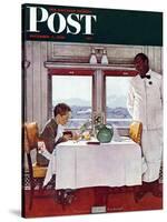 "New York Central Diner" Saturday Evening Post Cover, December 7,1946-Norman Rockwell-Stretched Canvas