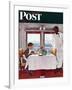 "New York Central Diner" Saturday Evening Post Cover, December 7,1946-Norman Rockwell-Framed Giclee Print