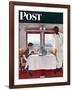 "New York Central Diner" Saturday Evening Post Cover, December 7,1946-Norman Rockwell-Framed Giclee Print