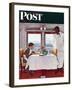 "New York Central Diner" Saturday Evening Post Cover, December 7,1946-Norman Rockwell-Framed Giclee Print