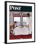 "New York Central Diner" Saturday Evening Post Cover, December 7,1946-Norman Rockwell-Framed Giclee Print