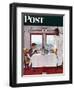 "New York Central Diner" Saturday Evening Post Cover, December 7,1946-Norman Rockwell-Framed Giclee Print