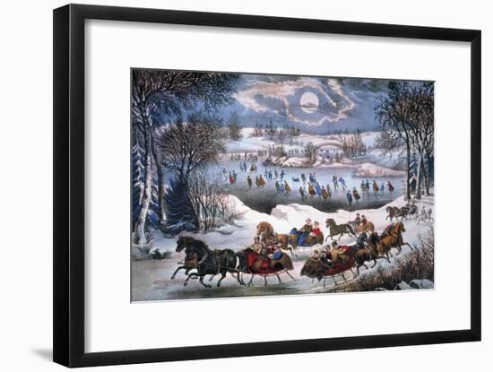 New York: Central Park-Currier & Ives-Framed Giclee Print