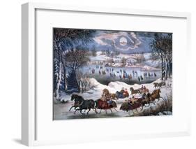 New York: Central Park-Currier & Ives-Framed Giclee Print