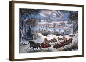 New York: Central Park-Currier & Ives-Framed Giclee Print