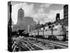 New York Central Passenger Train with a Streamlined Locomotive Leaving Chicago Station-Andreas Feininger-Stretched Canvas