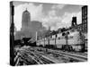 New York Central Passenger Train with a Streamlined Locomotive Leaving Chicago Station-Andreas Feininger-Stretched Canvas