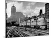 New York Central Passenger Train with a Streamlined Locomotive Leaving Chicago Station-Andreas Feininger-Mounted Photographic Print