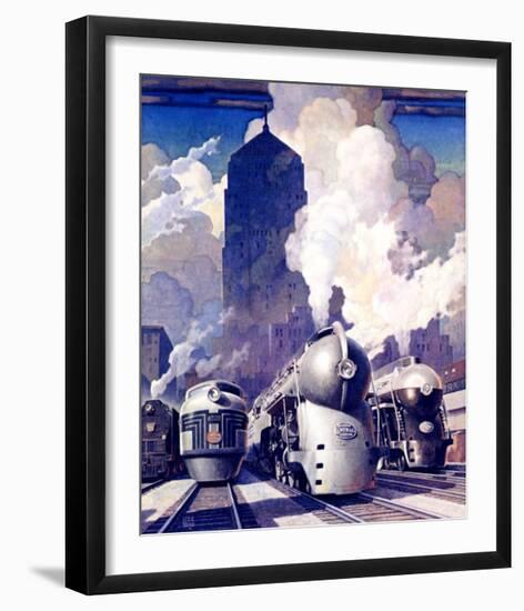 New York, Central Railroad-Leslie Ragan-Framed Giclee Print