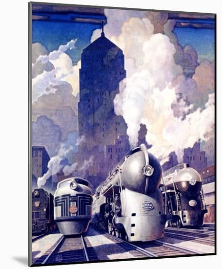 New York, Central Railroad-Leslie Ragan-Mounted Giclee Print