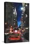 New York - Chrysler Building Street Scene-Martina Bleichner-Stretched Canvas