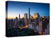 New York City - Amazing Sunrise over Central Park and Upper East Side Manhattan - Birds Eye / Aeria-dellm60-Stretched Canvas