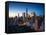 New York City - Amazing Sunrise over Central Park and Upper East Side Manhattan - Birds Eye / Aeria-dellm60-Framed Stretched Canvas