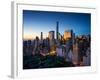 New York City - Amazing Sunrise over Central Park and Upper East Side Manhattan - Birds Eye / Aeria-dellm60-Framed Photographic Print