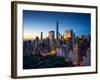 New York City - Amazing Sunrise over Central Park and Upper East Side Manhattan - Birds Eye / Aeria-dellm60-Framed Photographic Print