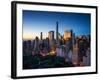 New York City - Amazing Sunrise over Central Park and Upper East Side Manhattan - Birds Eye / Aeria-dellm60-Framed Photographic Print