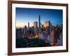 New York City - Amazing Sunrise over Central Park and Upper East Side Manhattan - Birds Eye / Aeria-dellm60-Framed Photographic Print