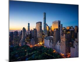 New York City - Amazing Sunrise over Central Park and Upper East Side Manhattan - Birds Eye / Aeria-dellm60-Mounted Photographic Print