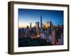 New York City - Amazing Sunrise over Central Park and Upper East Side Manhattan - Birds Eye / Aeria-dellm60-Framed Photographic Print