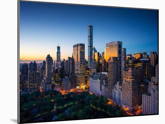 New York City - Amazing Sunrise over Central Park and Upper East Side Manhattan - Birds Eye / Aeria-dellm60-Mounted Photographic Print