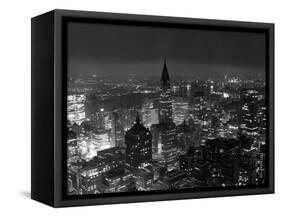 New York City at Night-Bettmann-Framed Stretched Canvas