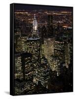 New York City at Night-Felipe Rodriguez-Framed Stretched Canvas