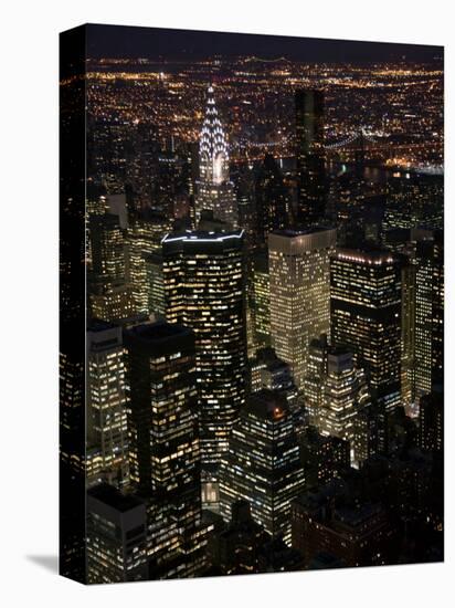 New York City at Night-Felipe Rodriguez-Stretched Canvas